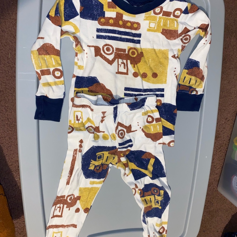 Carter's Blue and Yellow Construction Pajama Set
